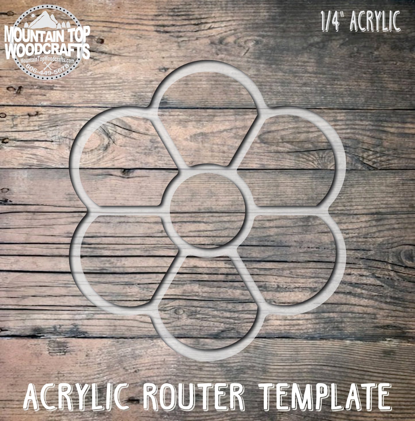 Flower Tray ~ 2 Sizes ~ Acrylic Inlay Router Template Plexiglass Woodworking Guide