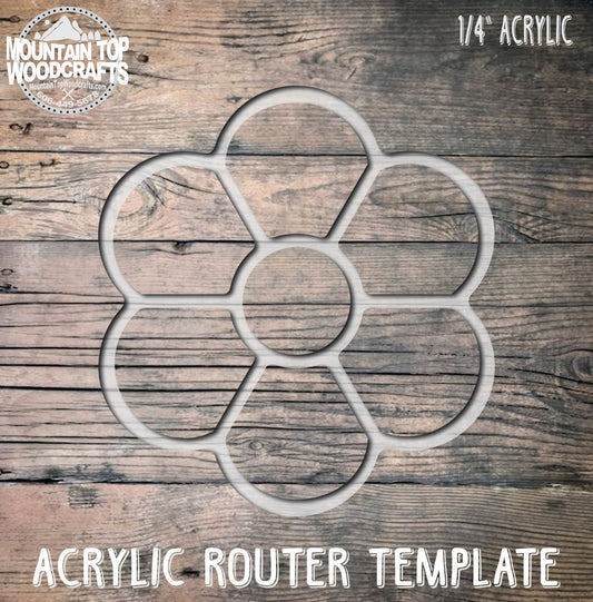 Flower Tray ~ 2 Sizes ~ Acrylic Inlay Router Template Plexiglass Woodworking Guide