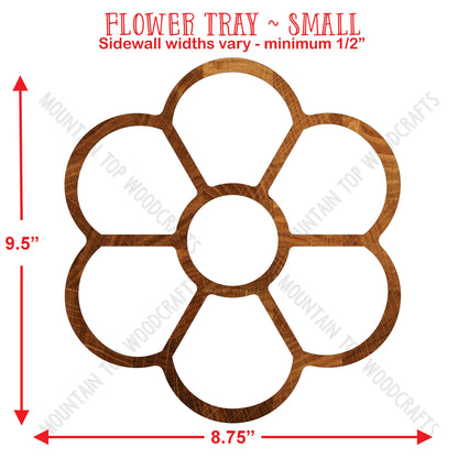 Flower Tray ~ 2 Sizes ~ Acrylic Inlay Router Template Plexiglass Woodworking Guide