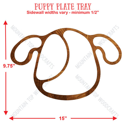Puppy Dog Plate Tray ~ Acrylic Inlay Router Template Plexiglass Woodworking Guide