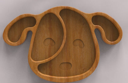 Puppy Dog Plate Tray ~ Acrylic Inlay Router Template Plexiglass Woodworking Guide