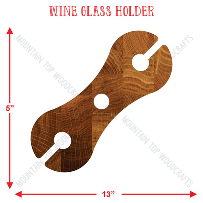 Wine Glass Tray 1 ~ Acrylic Inlay Router Template Plexiglass Woodworking Guide