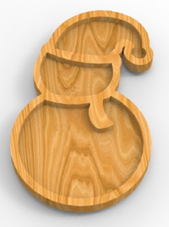 Snowman Plate Tray ~ Acrylic Inlay Router Template Plexiglass Woodworking Guide