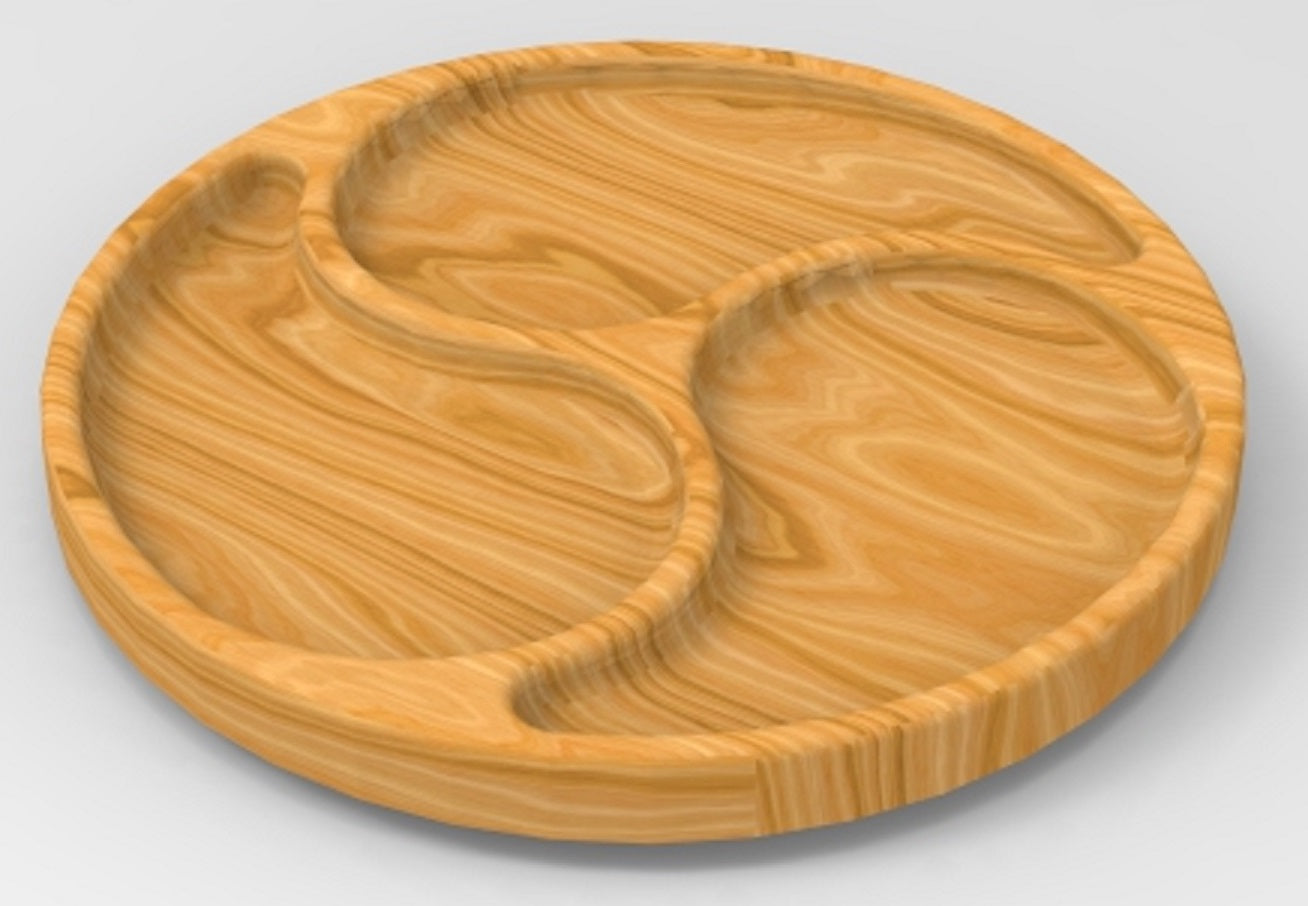 Triple Swirl Plate Tray ~ Acrylic Inlay Router Template Plexiglass Woodworking Guide