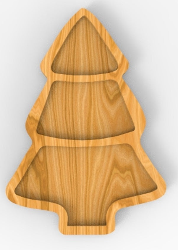 Christmas Tree Holiday Plate Tray 1 ~ Acrylic Inlay Router Template Plexiglass Woodworking Guide