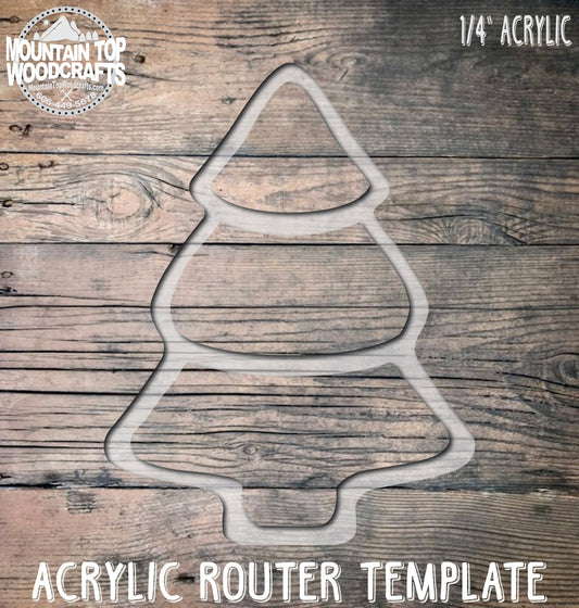 Christmas Tree Holiday Plate Tray 1 ~ Acrylic Inlay Router Template Plexiglass Woodworking Guide
