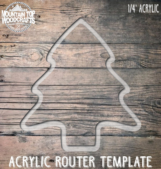 Christmas Tree Holiday Plate Tray 2 ~ Acrylic Inlay Router Template Plexiglass Woodworking Guide