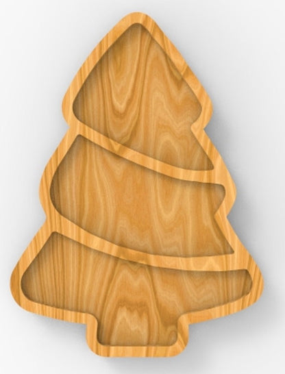 Christmas Tree Holiday Plate Tray 3 ~ Acrylic Inlay Router Template Plexiglass Woodworking Guide