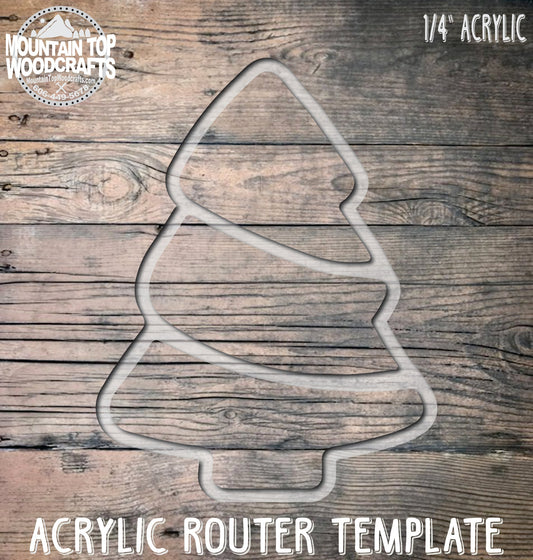 Christmas Tree Holiday Plate Tray 3 ~ Acrylic Inlay Router Template Plexiglass Woodworking Guide