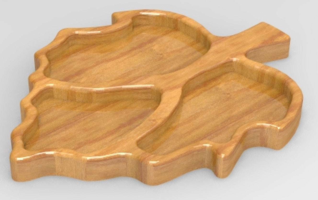 Autumn Leaf Plate Tray 1 ~ Acrylic Inlay Wood Router Template Plexiglass Woodworking Guide
