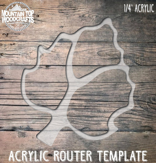 Autumn Leaf Plate Tray 1 ~ Acrylic Inlay Wood Router Template Plexiglass Woodworking Guide