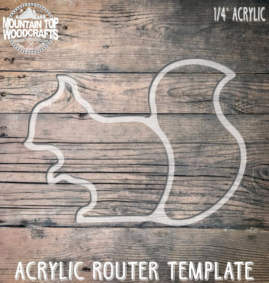 Squirrel Plate Tray ~ Acrylic Inlay Wood Router Template Plexiglass Woodworking Guide
