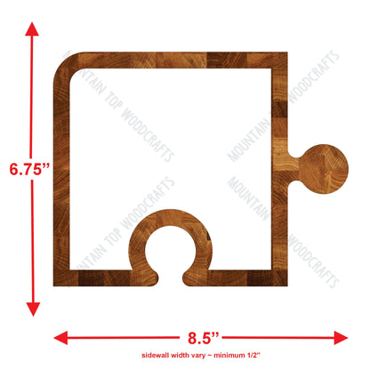 Puzzle Piece Autism Connecting Plate Tray ~ Acrylic Inlay Router Template Plexiglass Woodworking Guide