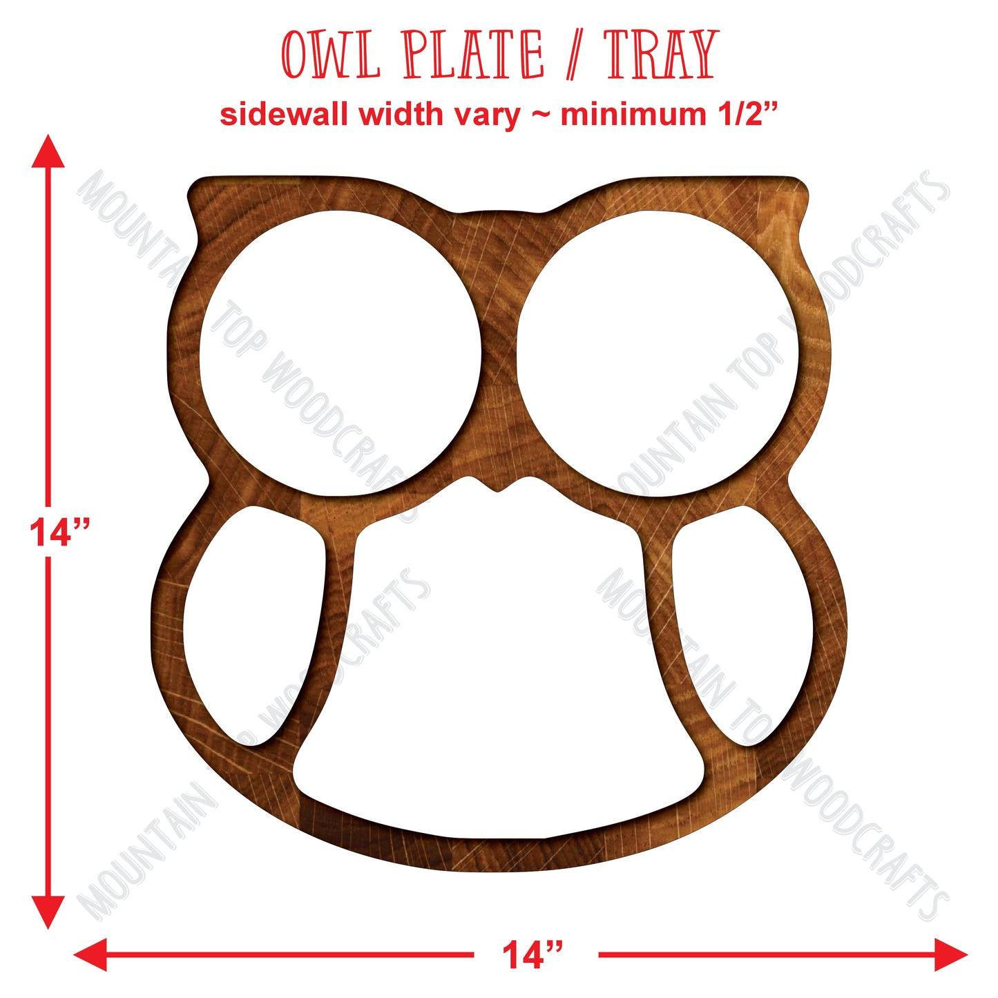 Owl Plate Tray ~ Acrylic Inlay Wood Router Template Plexiglass Woodworking Guide