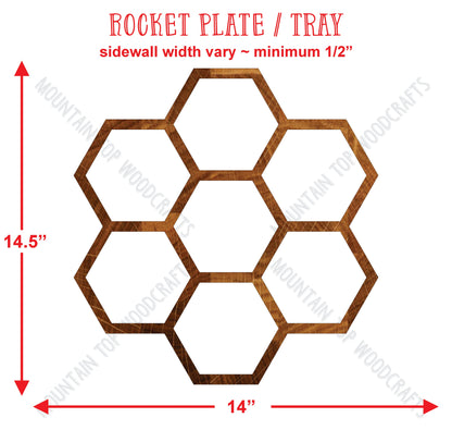 Honeycomb Plate Tray ~ Acrylic Inlay Wood Router Template Plexiglass Woodworking Guide