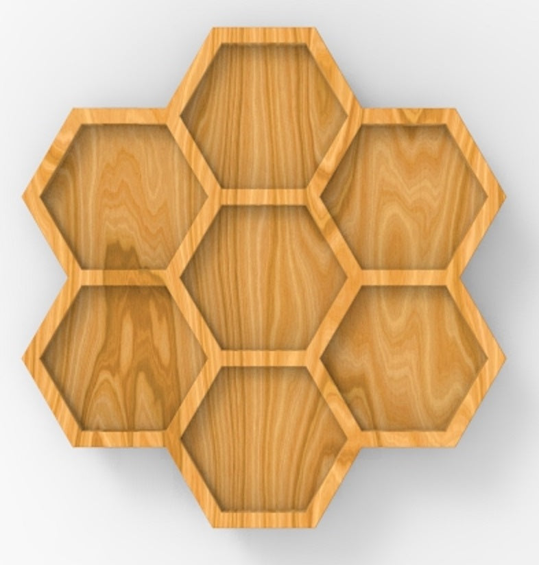 Honeycomb Plate Tray ~ Acrylic Inlay Wood Router Template Plexiglass Woodworking Guide