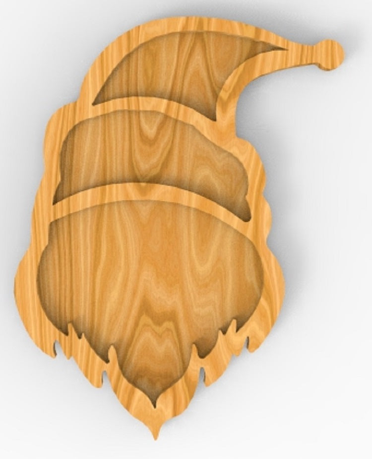Santa Claus Christmas Plate Tray ~ Acrylic Inlay Wood Router Template Plexiglass Woodworking Guide