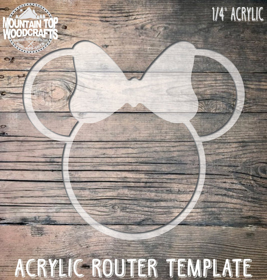 Minnie Mouse Plate Tray ~ Acrylic Inlay Router Template Plexiglass Woodworking Guide