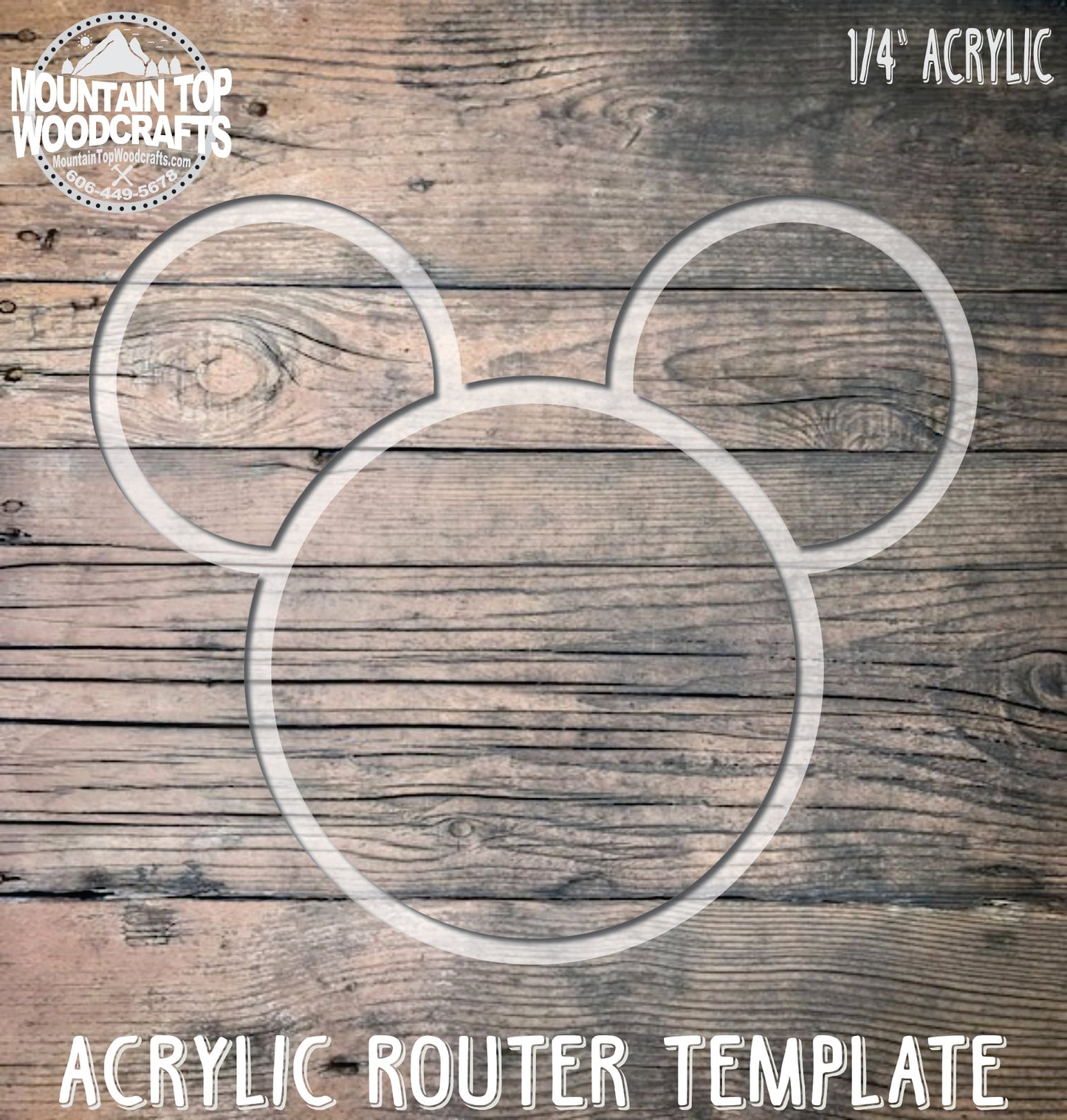Mickey Mouse Plate Tray ~ Acrylic Inlay Router Template Plexiglass Woodworking Guide