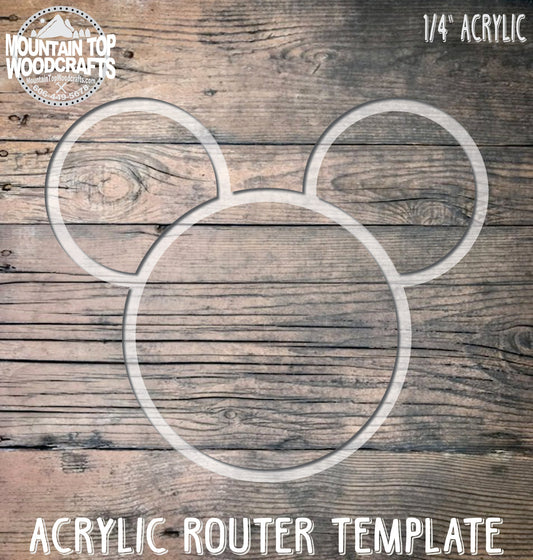 Mickey Mouse Plate Tray ~ Acrylic Inlay Router Template Plexiglass Woodworking Guide