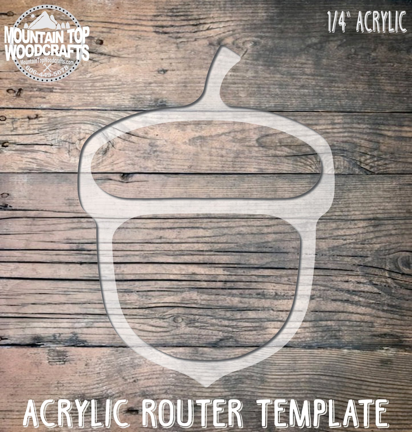 Acorn Tray ~ Acrylic Inlay Wood Router Template Plexiglass Woodworking Guide