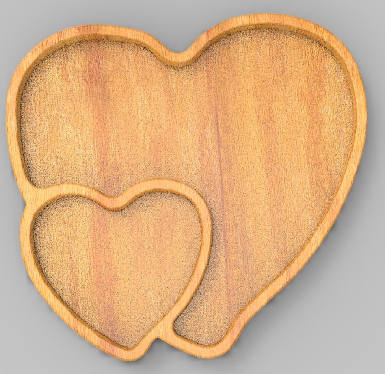 Heart Double Tray ~ Acrylic Inlay Wood Router Template Plexiglass Woodworking Guide