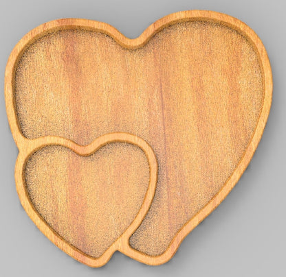 Heart Double Tray ~ Acrylic Inlay Wood Router Template Plexiglass Woodworking Guide