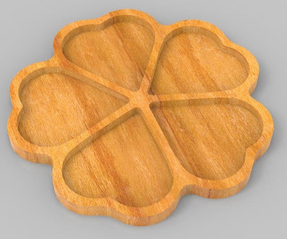 Heart 5 Section Tray ~ Acrylic Inlay Wood Router Template Plexiglass Woodworking Guide