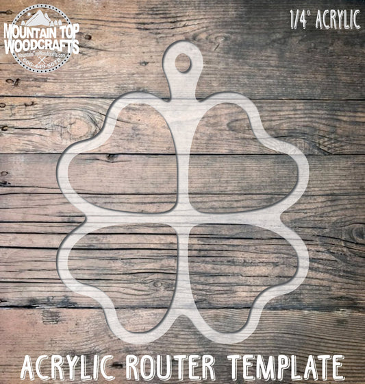 Shamrock Hanger Tray Platter ~ Acrylic Inlay Wood Router Template Plexiglass Woodworking Guide