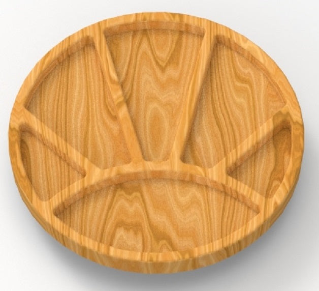 Paw Print 6 Section Tray ~ Acrylic Inlay Wood Router Template Plexiglass Woodworking Guide