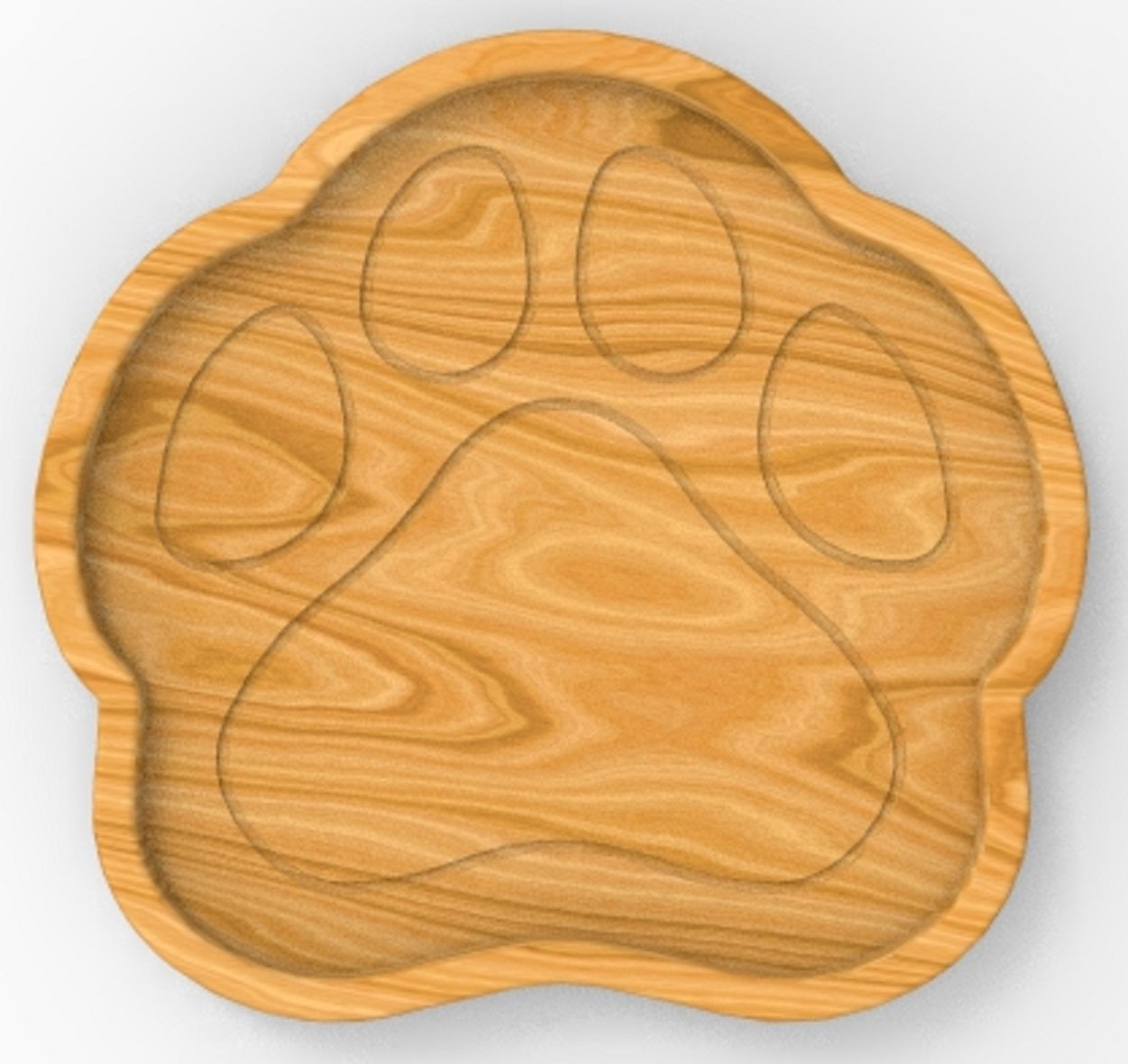 Paw Print CatchAll Tray ~ Acrylic Inlay Wood Router Template Plexiglass Woodworking Guide