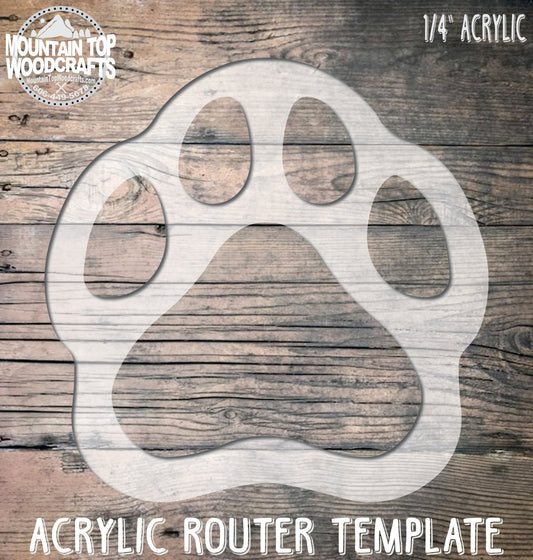 Paw Print CatchAll Tray ~ Acrylic Inlay Wood Router Template Plexiglass Woodworking Guide