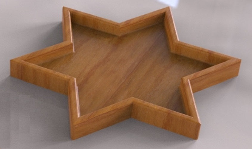 Star 6 Point Section Tray ~ Acrylic Inlay Wood Router Template Plexiglass Woodworking Guide
