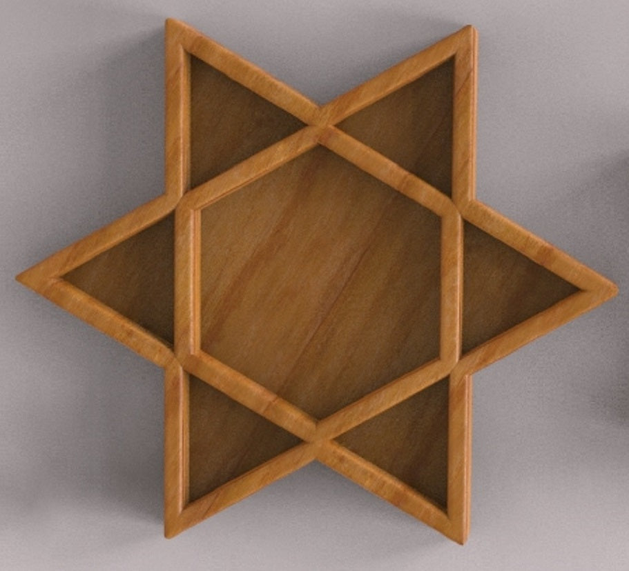 Star 6 Point Tray ~ Acrylic Inlay Wood Router Template Plexiglass Woodworking Guide
