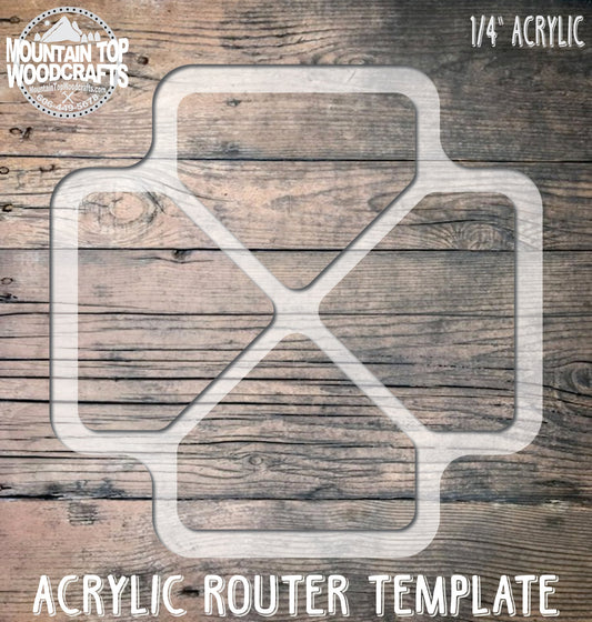 4 Square Tray Plate ~ Acrylic Inlay Wood Router Template Plexiglass Woodworking Guide