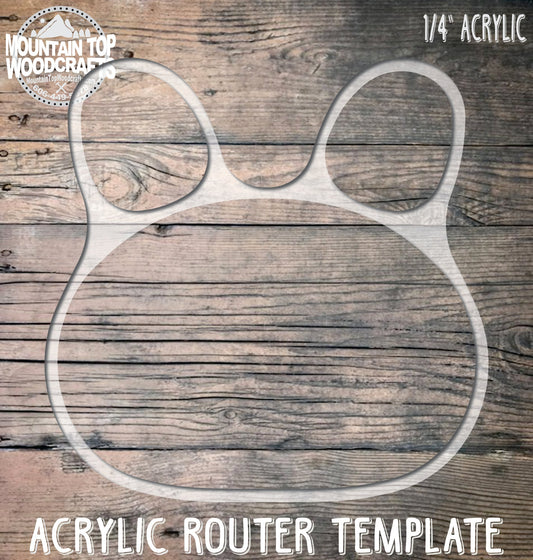Bunny Plate Tray ~ Acrylic Inlay Wood Router Template Plexiglass Woodworking Guide