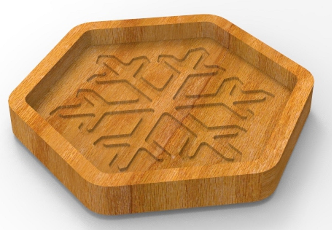 Snowflake CatchAll Tray ~ Acrylic Inlay Wood Router Template Plexiglass Woodworking Guide