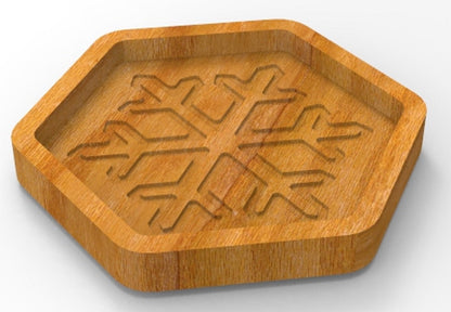 Snowflake CatchAll Tray ~ Acrylic Inlay Wood Router Template Plexiglass Woodworking Guide