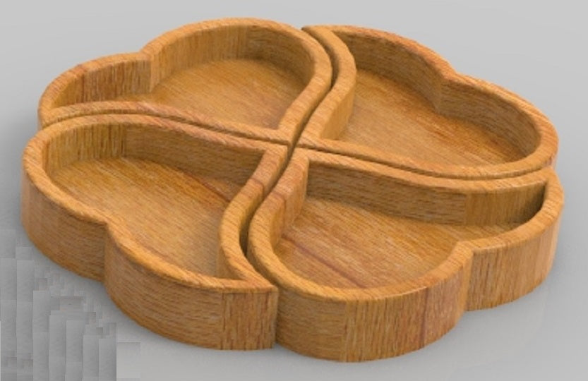 Slant Heart Interlocking Tray ~ Acrylic Inlay Wood Router Template Plexiglass Woodworking Guide