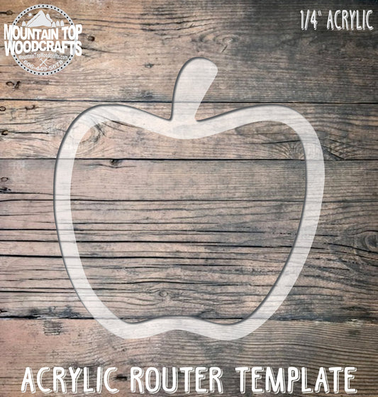Apple Tray Teacher ~ Acrylic Inlay Wood Router Template Plexiglass Woodworking Guide