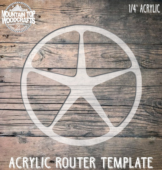 Round 5 Section Star Tray ~ Acrylic Inlay Wood Router Template Plexiglass Woodworking Guide