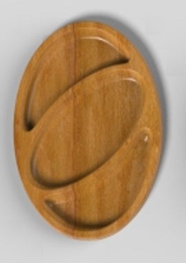 Oval Large 3 Section Rounded Tray ~ Acrylic Inlay Wood Router Template Plexiglass Woodworking Guide