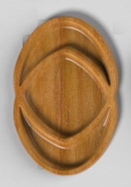 Oval Large 3 Section Curved Tray ~ Acrylic Inlay Wood Router Template Plexiglass Woodworking Guide