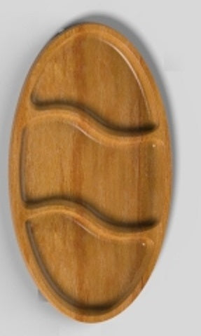 Oval Large 3 Section Wave Tray ~ Acrylic Inlay Wood Router Template Plexiglass Woodworking Guide