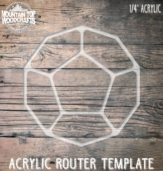 10 Sided Decagon Tray Plate ~ Acrylic Inlay Wood Router Template Plexiglass Woodworking Guide