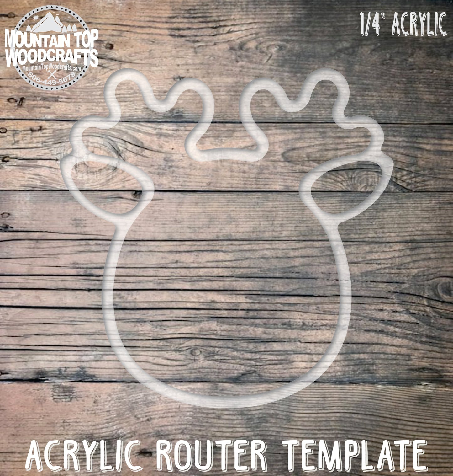 Reindeer Plate Tray ~ Acrylic Inlay Wood Router Template Plexiglass Woodworking Guide