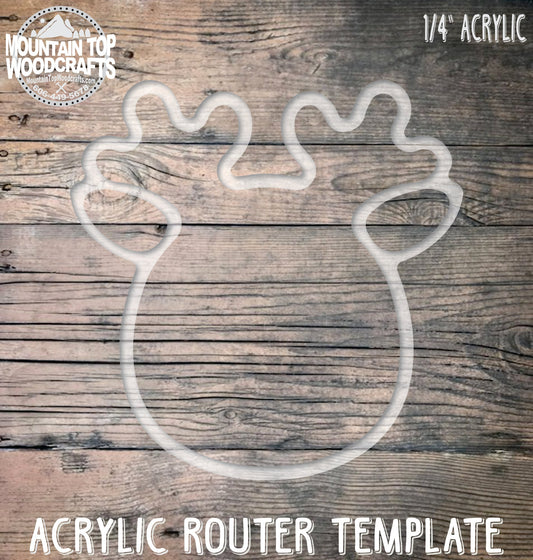 Reindeer Plate Tray ~ Acrylic Inlay Wood Router Template Plexiglass Woodworking Guide