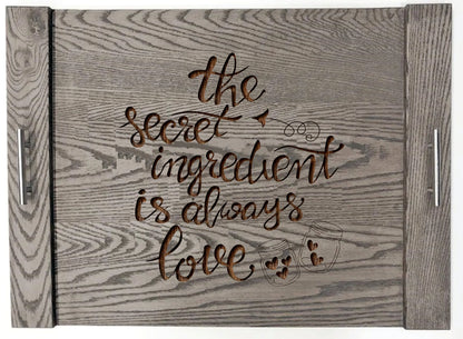 Baking Heart Wood Engraved Noodle Board - Stove Cover - Sink Cover - With Handles - Gas or Electric Stove