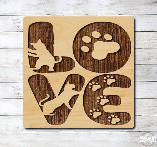Cat Love Crazy Cat Lady Kitten Kitty Animal Pet ~ Laser Engraved Sign Wood Wall Art
