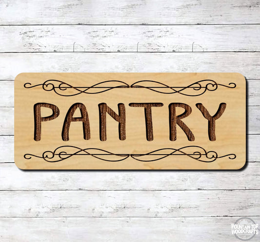 PANTRY Kitchen ~ Laser Engraved Sign Wood Wall Art
